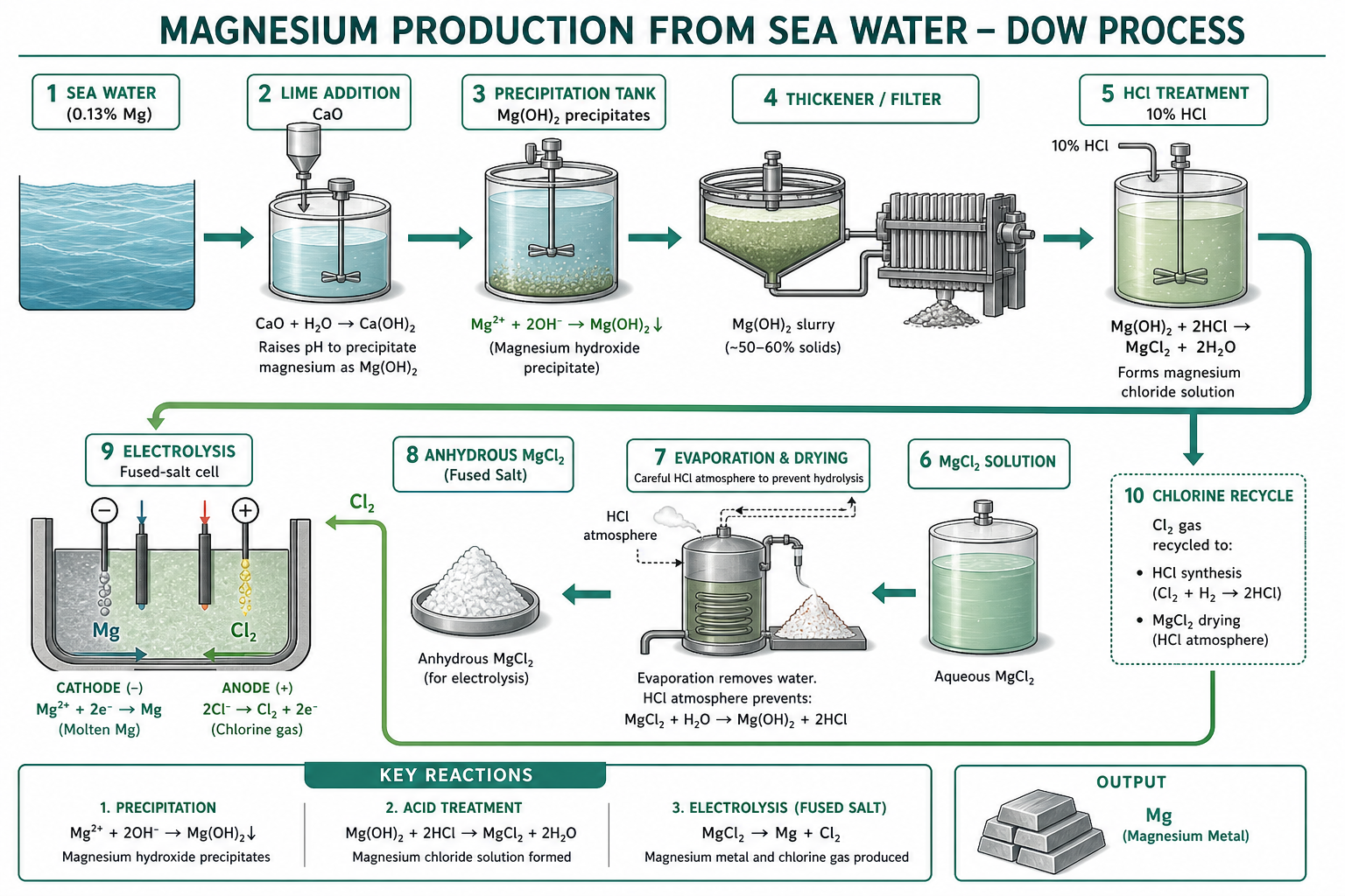Mg Production from Sea Water