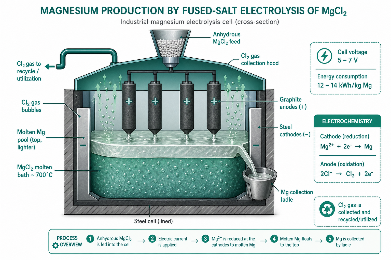 Electrolytic Cell for Mg Production