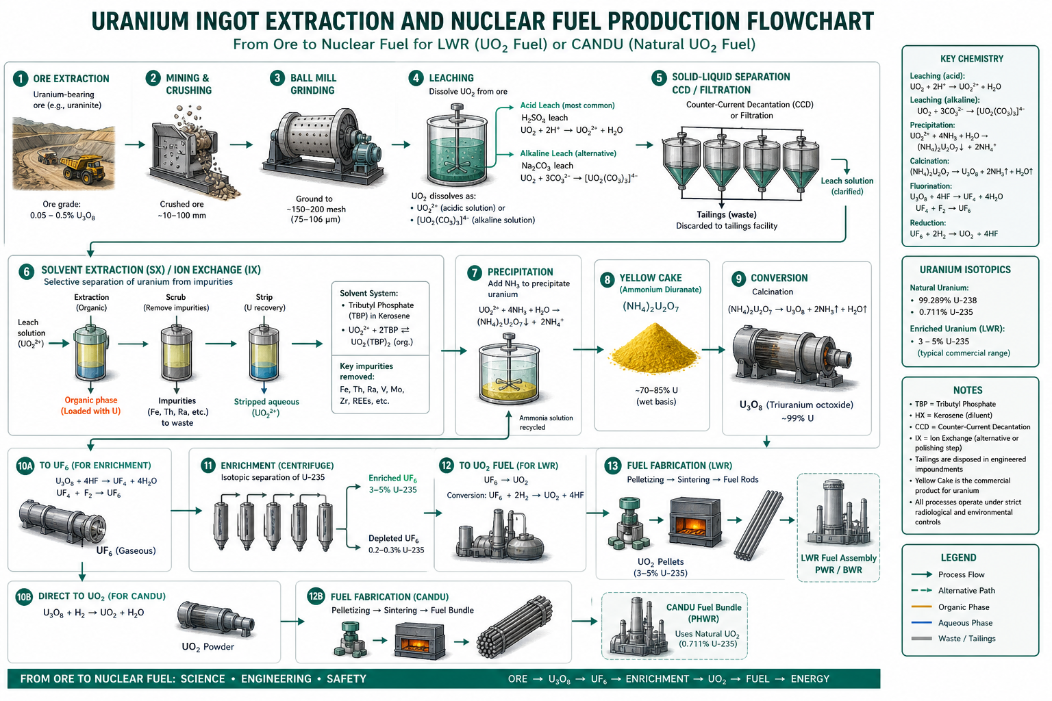 Uranium Ingot Extraction Flowsheet