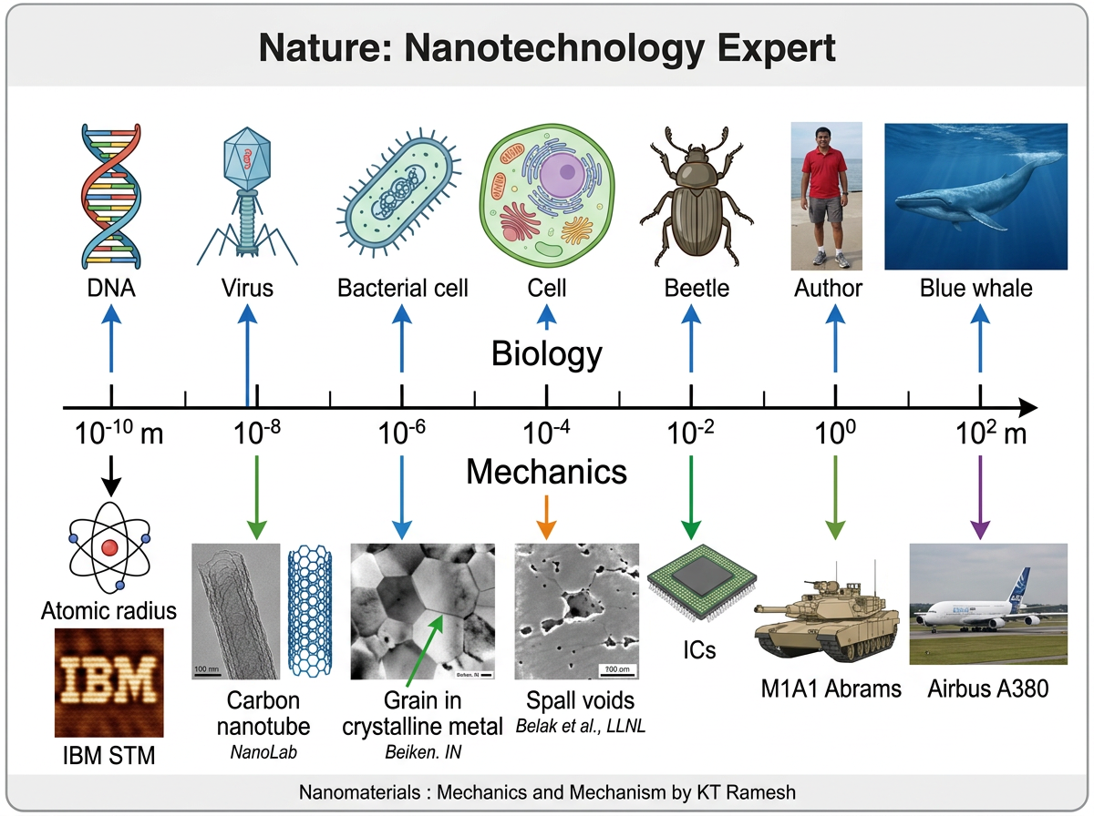 Nature as nanotechnology expert — scale diagram